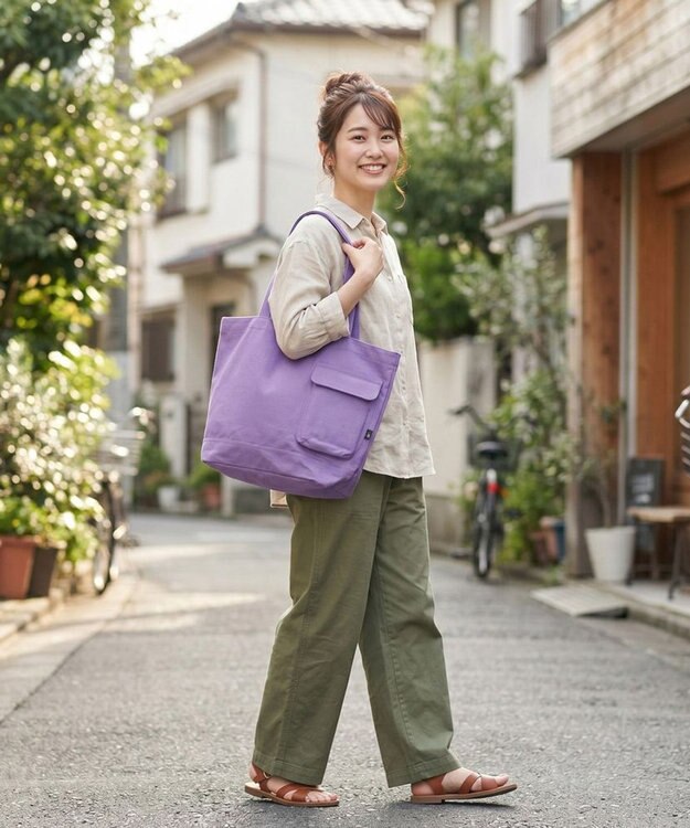 ROOTOTE 1409【A4サイズ収納】SN.ミディアム.リサイクルコットン-C 02：ラベンダー
