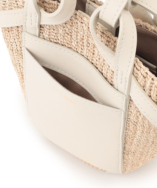 23区 VIOLAd'ORO アバカ 2WAY ミニ ショルダーバッグ ホワイト系