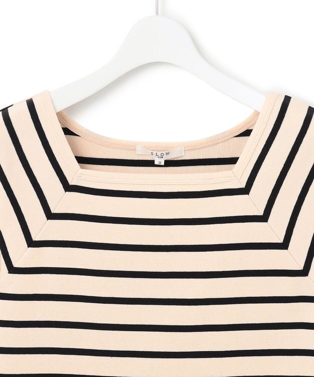 23区 L 【SLOW/一部店舗限定】ミドルフライスジャージー キャップスリーブカットソー ブラック系1