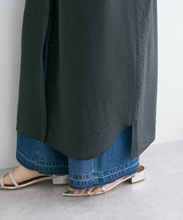 YECCA VECCA ミリタリースキッパーシャツワンピース Charcoal Gray
