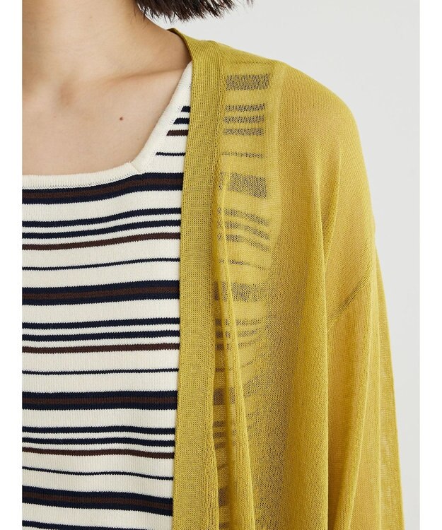 Green Parks 接触冷感ロング丈カーデ Yellow