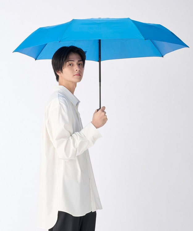 MOONBAT 【3秒でたためる傘/耐風/自動開閉】urawaza 無双(ウラワザ ムソウ)  折りたたみ傘 無地  58cm ターコイズブルー