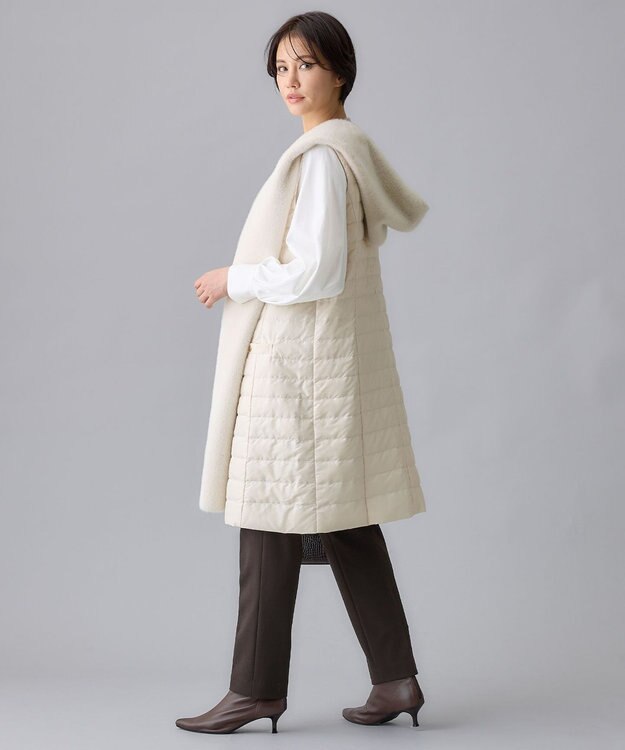 自由区 L 【撥水加工・洗える】TRギャバ裏起毛テーパード パンツ ダークブラウン系