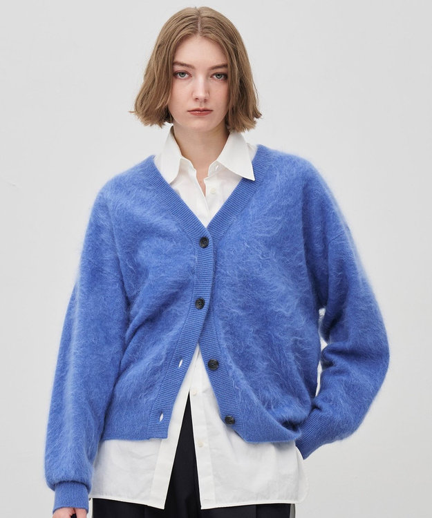 uncrave カシミヤファーニット カーディガン ライトブルー