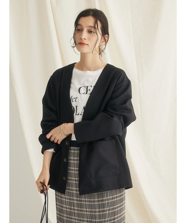 CRAFT STANDARD BOUTIQUE 【イージーケア】ＶネックカーディガンＪＫＴ Black