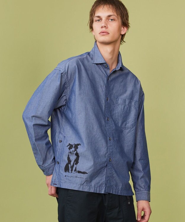 JOSEPH ABBOUD MOUNTAIN 【テーム・ヤルヴィモチーフ】デザイン シャツ ネイビー系