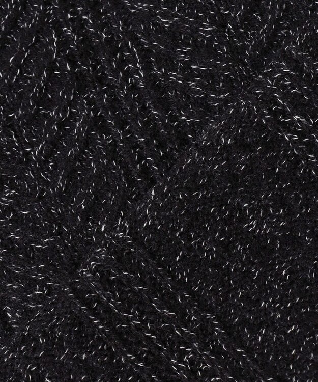 JOSEPH HOMME メランジヘリンボンストライプ　ケーブルニット ブラック系