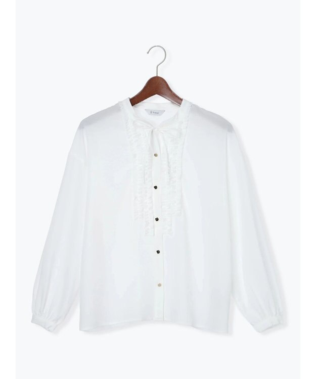 Te chichi フロントフリルキーネックブラウス オフホワイト