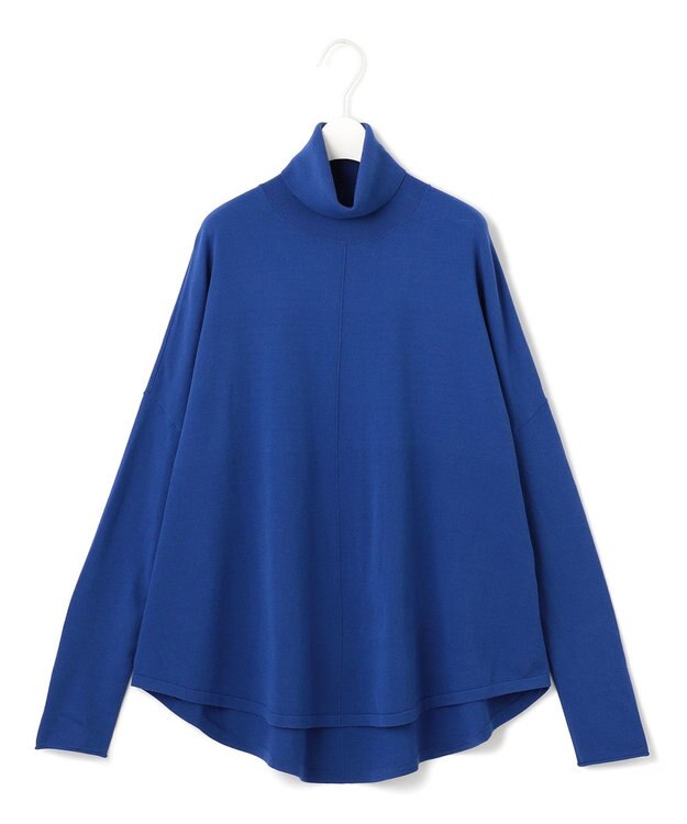 ICB 【洗える】 ヴィスコースワイド タートルネックプルオーバー ロイヤルブルー系
