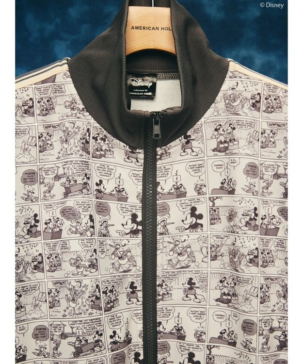 AMERICAN HOLIC Disney/総柄トラックジャケット Charcoal Gray
