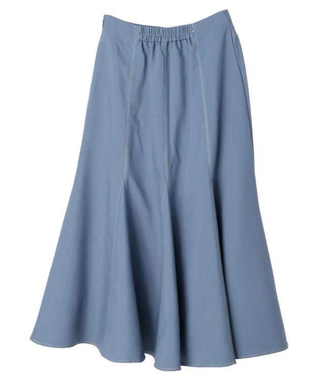 earth music&ecology 配色ステッチパネルフレアスカート Blue