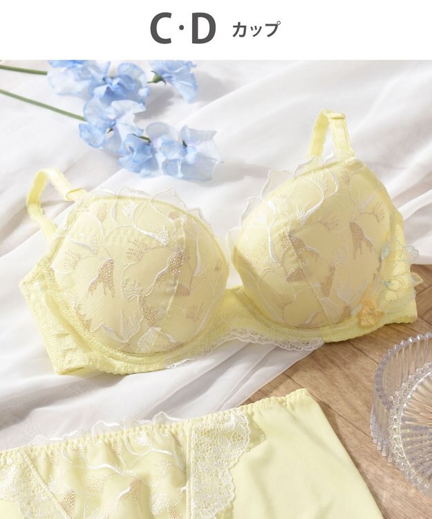 Wing 【スキマフィットブラ】　バストとカップのすきまにフィット　自然にボリュームメイク　ウイング／ワコール　KB2363 イエロー