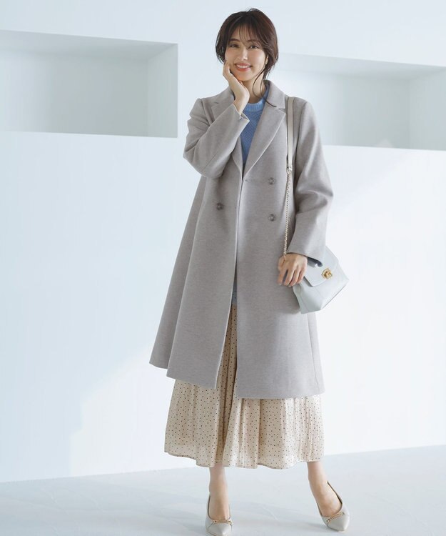 ANY SIS S ウールライクノーブルチェスター コート ライトグレー