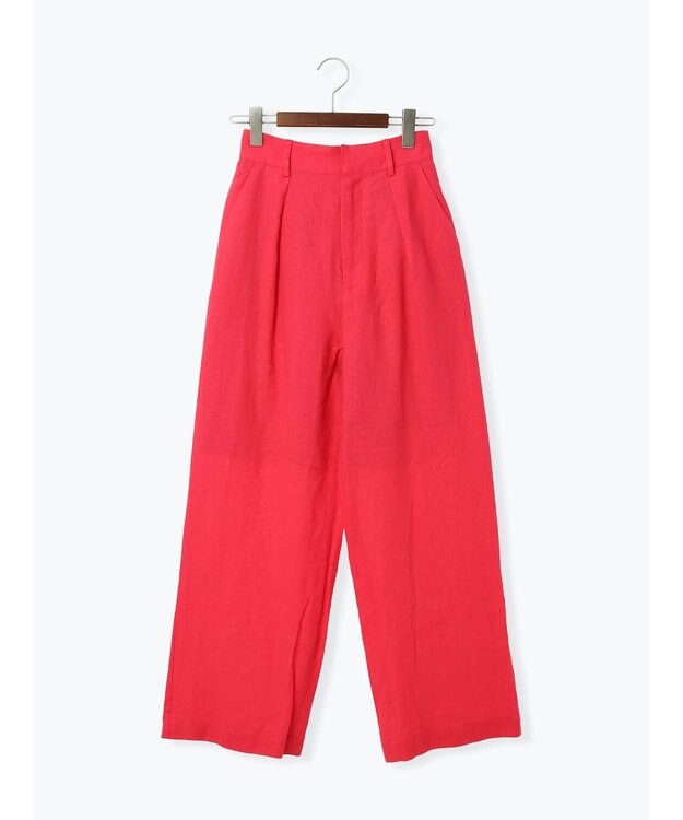 Te chichi レーヨンリネンストレートパンツ レッド