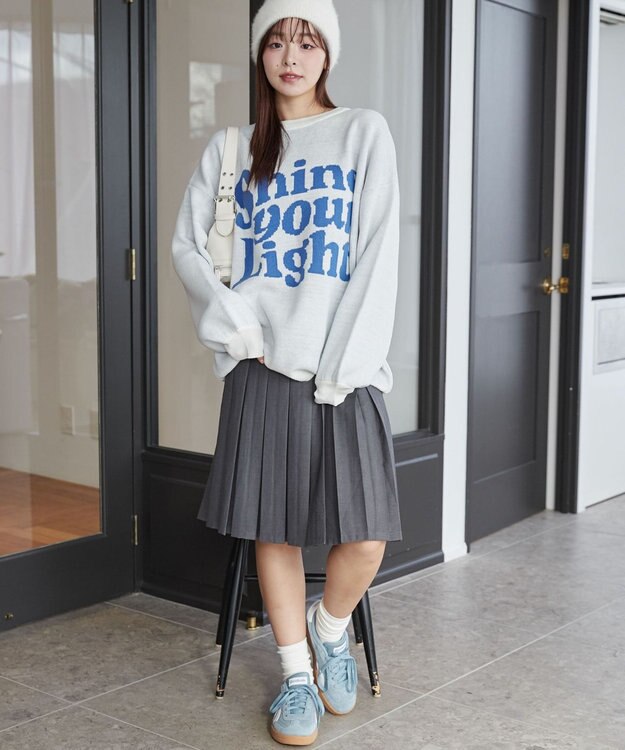 WEGO グラフィックBIGニットプルオーバー ホワイトその他