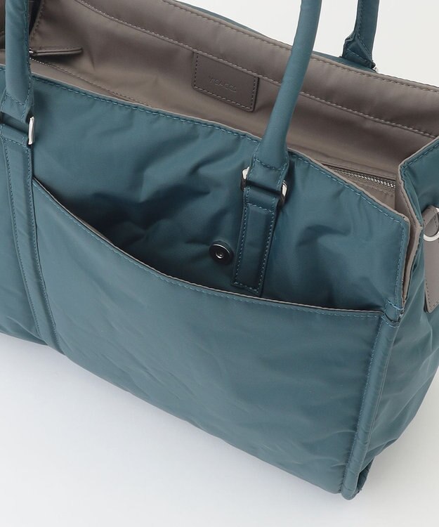 Y'SACCS 【ムック本掲載】ツイルナイロン　スクエアトート　Mサイズ ブルーグリーン