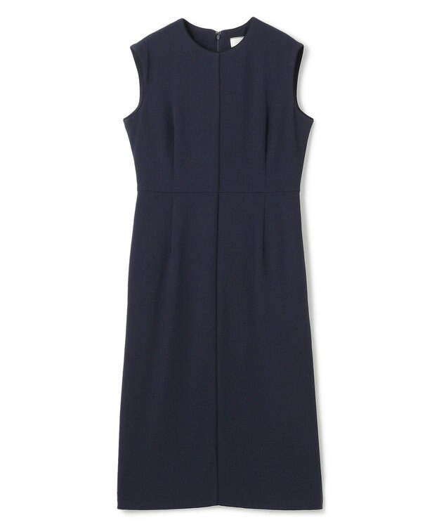 BEIGE， 【洗える・L-size】CINDY / クルーネックノースリーブワンピース Navy x Black