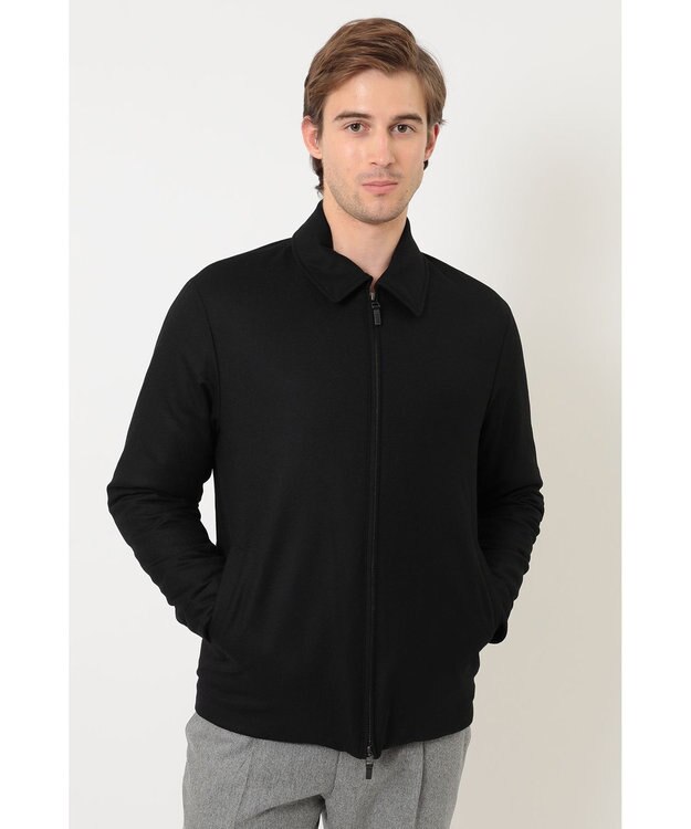 DAKS フラノステンカラーダウンジャケット ブラック