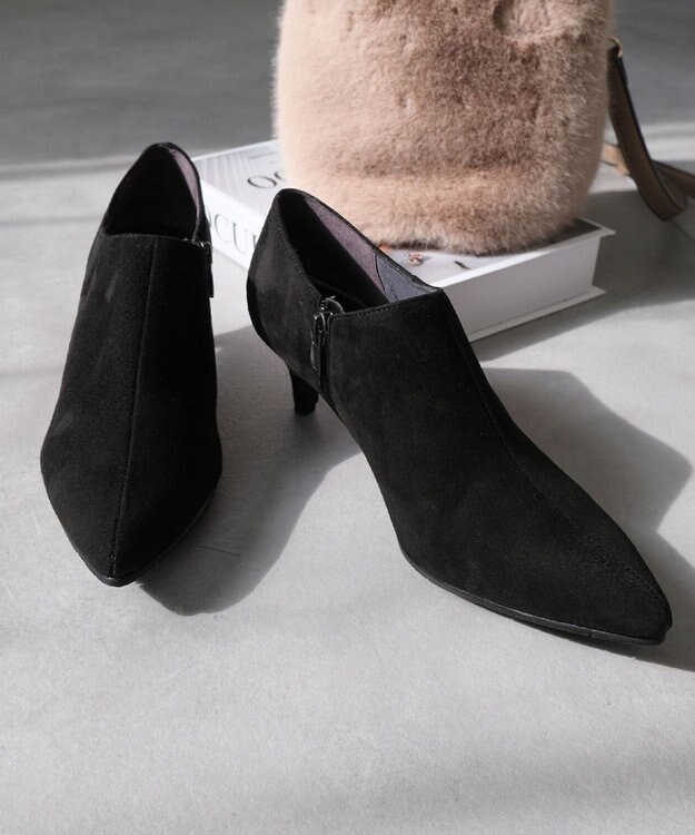 Pointer 日本製 ポインテッドトゥブーティ ブラック(スエード)