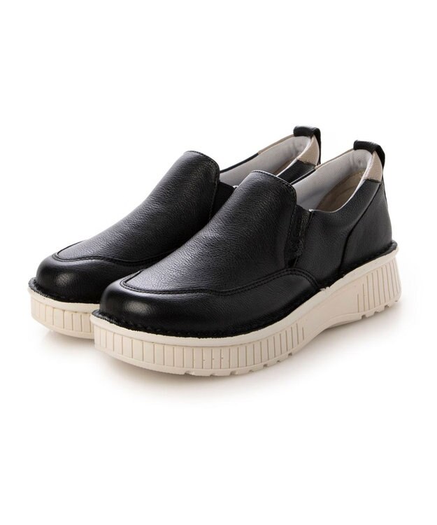 ing <ing>【サスティナブル】厚底スリッポンスニーカー ブラック