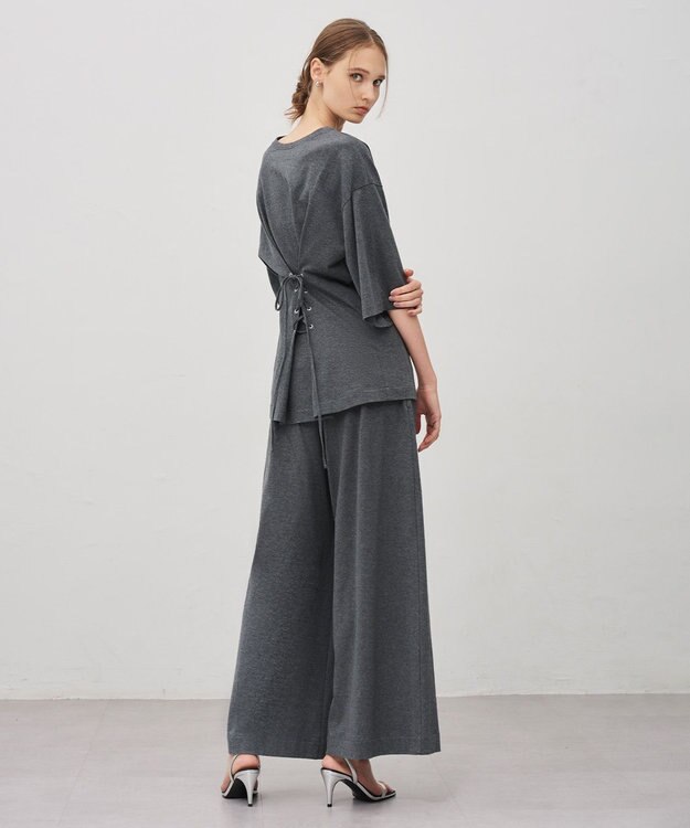 uncrave プレーンジャージー ギャザーパンツ チャコール