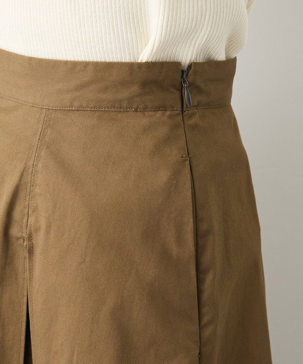 CRAFT STANDARD BOUTIQUE タックツイルプリーツスカート Khaki