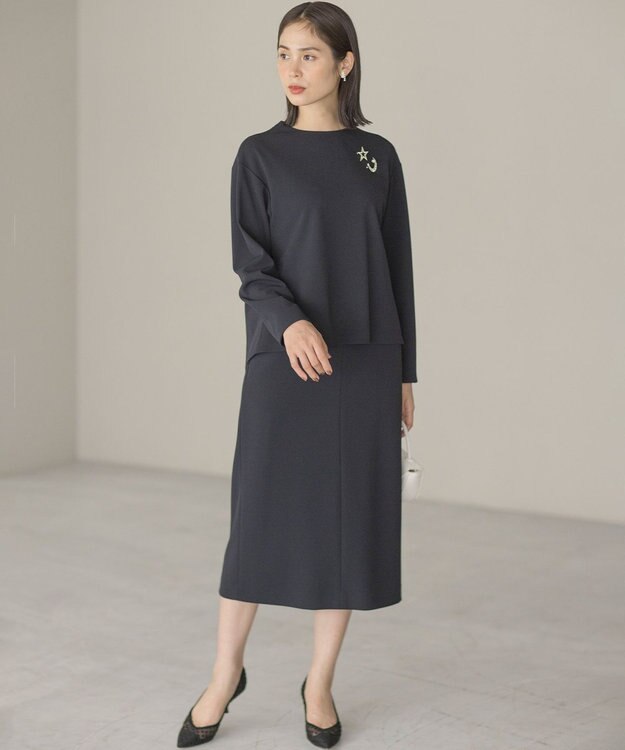 組曲 【KUMIKYOKU NAVY】コンフォータブルアムンゼン ティアードブラウス ネイビー系