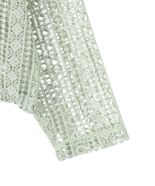AMERICAN HOLIC 【先行予約】幾何学レースフードシャツ Light Green
