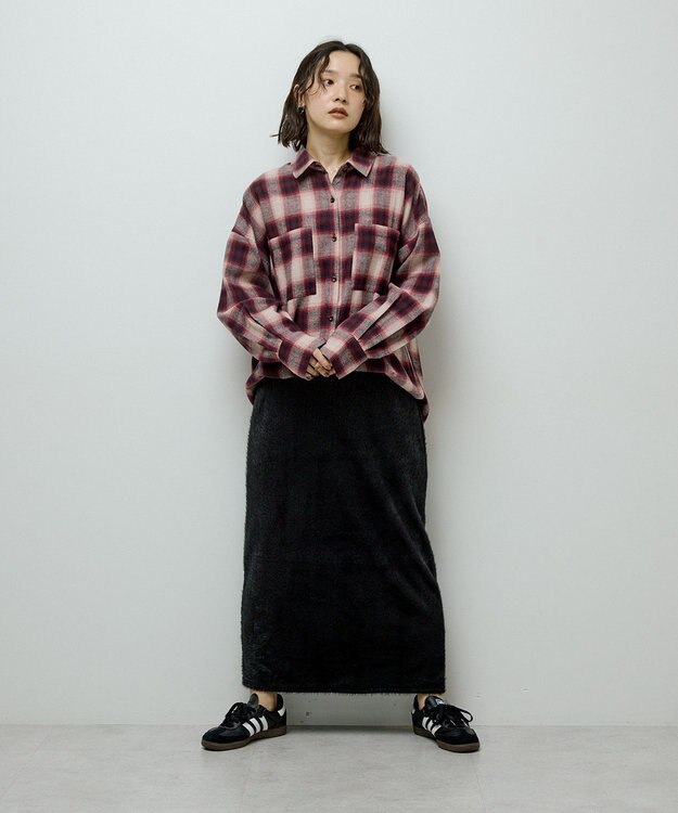 Green Parks ・ＥＬＥＮＣＡＲＥ　ＤＵＥ　２ｗａｙチェックビックシャツ Bordeaux