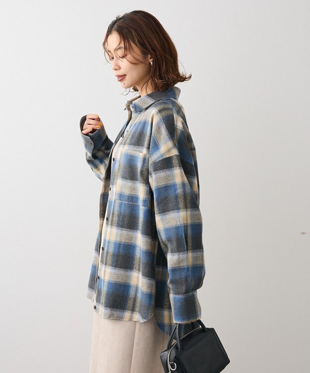 Green Parks ・ＥＬＥＮＣＡＲＥ　ＤＵＥ　２ｗａｙチェックビックシャツ Blue