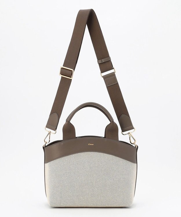J.PRESS LADIES 【2WAY】キャンバス トートショルダー モカ系