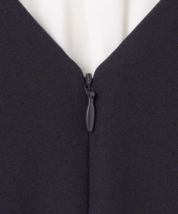 ANY SIS L 【優木まおみさんコラボ】秒映えセレモニー ブラウス × ジャンパースカート オフ×ネイビー