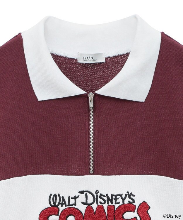 earth music&ecology Ｄｉｓｎｅｙ／レトロコミックハーフｚｉｐスウェット Red