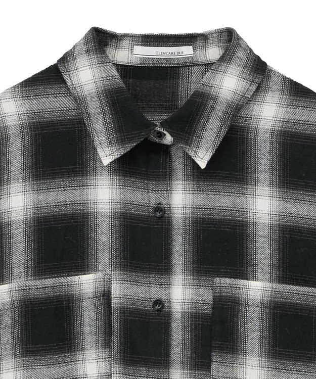 Green Parks ・ＥＬＥＮＣＡＲＥ　ＤＵＥ　２ｗａｙチェックビックシャツ Black