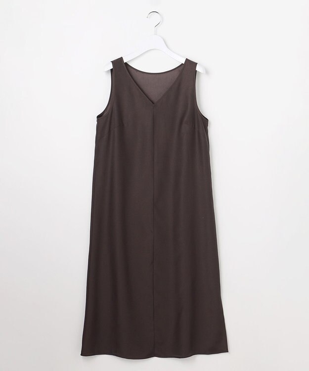 自由区 ロータスタイルプリント ワンピース ブラウン