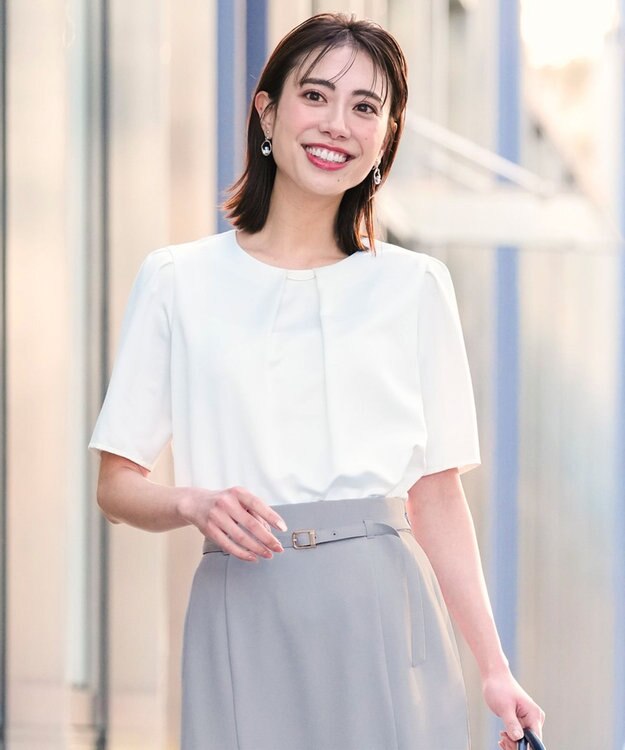 ANY SIS 【2WAY】サテン ブラウス オフ