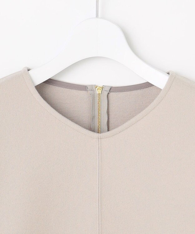 J.PRESS LADIES メルトンジャージー Vネック カットソー グレージュ系