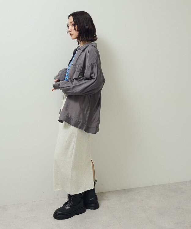 Green Parks ・ＥＬＥＮＣＡＲＥ　ＤＵＥ　カラーステッチシアーＧジャン Charcoal Gray