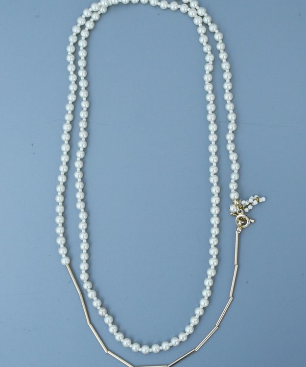 monshiro 【2WAY】ユキヤナギロング ネックレス ホワイト×ゴールド