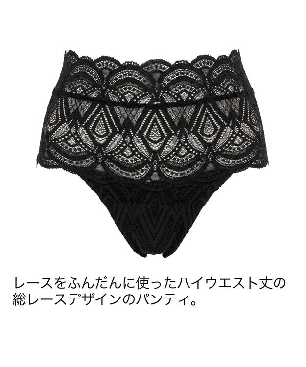BRADELIS New York 【BRADELIS Me】Lovely Backstyle Panty26S1  総レースのハイウエストパンティ ショーツ ブラック
