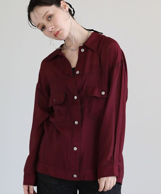 Green Parks ・ＥＬＥＮＣＡＲＥ　ＤＵＥ　カラーステッチシアーＧジャン Bordeaux