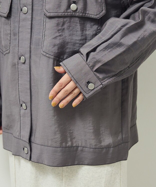 Green Parks ・ＥＬＥＮＣＡＲＥ　ＤＵＥ　カラーステッチシアーＧジャン Charcoal Gray