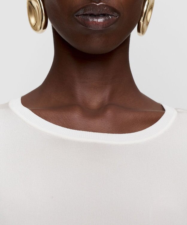 JOSEPH 【FOUNDATIONS】クレープ ド ソワ　シルクTシャツ NEW RUBIN Ivory