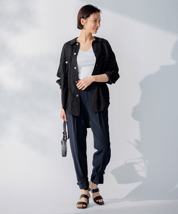 自由区 【洗える】２WAYツイル デザインパンツ ネイビー系