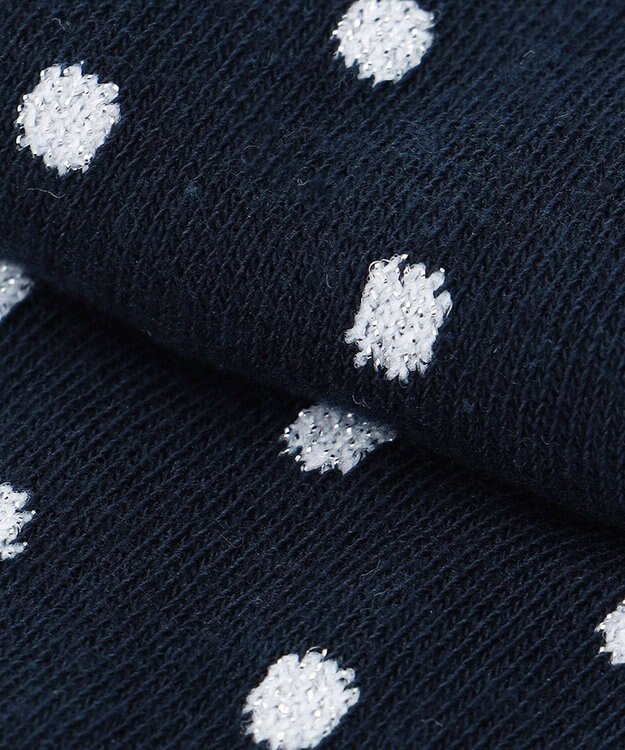 ANY KIDS ハイソックス（ドットリボン） ネイビードット