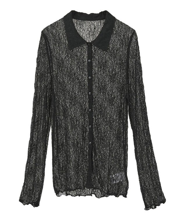 earth music&ecology ストレッチレースシャツ Black