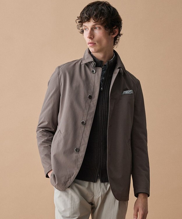 JOSEPH ABBOUD 【サスティナブル素材/JAPANファブリック/ECO撥水】キューブテックス ブルゾン ベージュ系