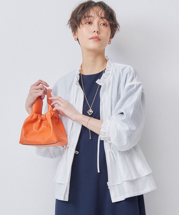 組曲 S 【洗える・シワになりにくい】シアーブルゾン アイボリー系