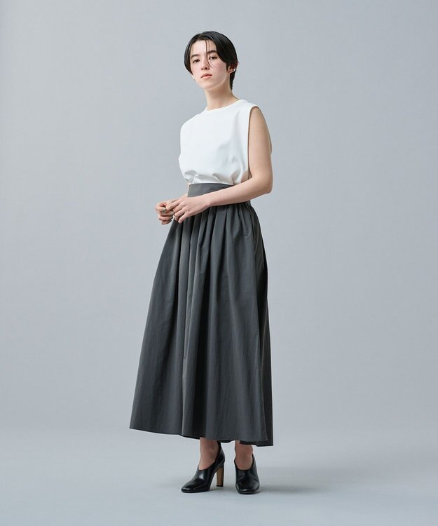 uncrave 【撥水・UVカット・接触冷感】プルーフナイロン フレアスカート スレート