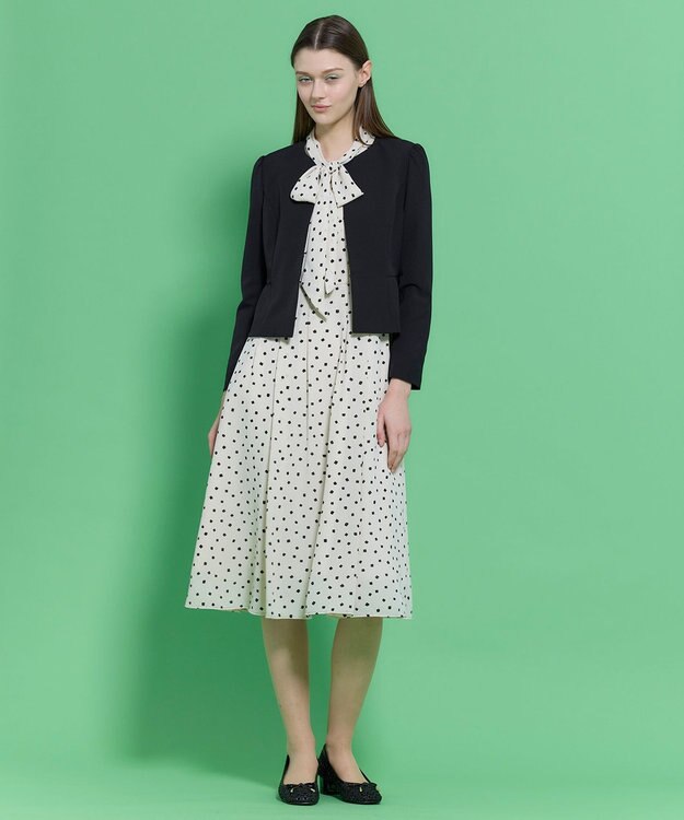 TOCCA 【八木アリサさん着用】【消臭】PROMISE RIBBON ROSETTE ドット柄ドレス アイボリー系5
